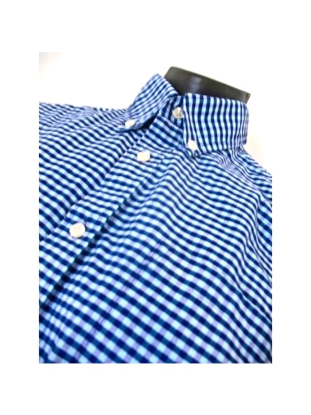 Men's Docker's Battery Street Ck Long SL Blue Plaid Shirt ~ Sz Medium